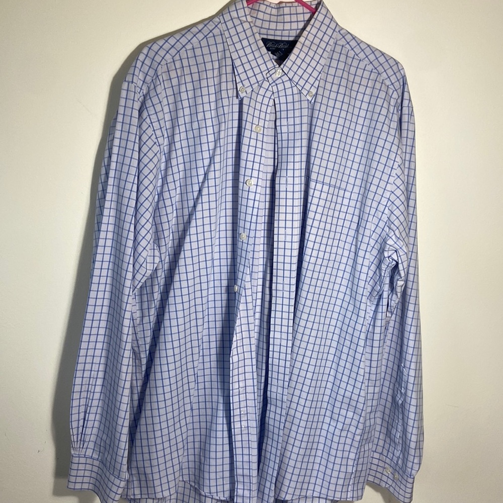 Brooks Brothers blue check shirt Large, GUC
